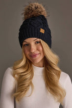Load image into Gallery viewer, Panache Apparel Co. - Navy Cable Knit Pom Hat