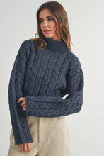 Load image into Gallery viewer, BUTTERMELON - Thick Braid With Turtle Neck Long-Sleeve Sweater -  BMW7168