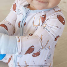 Load image into Gallery viewer, Tiny Touchdowns Convertible Zip Romper | Neutral