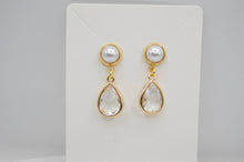 Load image into Gallery viewer, The Adorned Fox - Bridal earrings, white, gold, wedding, bride