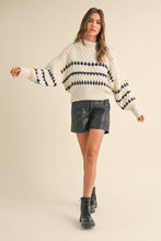 Load image into Gallery viewer, Navy and Cream Sweater