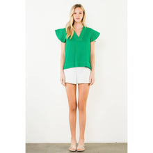 Load image into Gallery viewer, Stitched V-Neck Short Sleeve Top