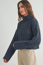 Load image into Gallery viewer, BUTTERMELON - Thick Braid With Turtle Neck Long-Sleeve Sweater -  BMW7168