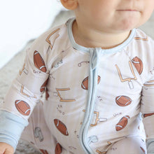 Load image into Gallery viewer, Tiny Touchdowns Convertible Zip Romper | Neutral