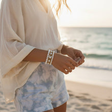 Load image into Gallery viewer, Lenny &amp; Eva - Tarnish Resistant Pearl &amp; Gold Duo Beaded Stretch Bracelet