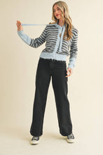 Load image into Gallery viewer, &amp;MERCI - STRIPED HOODIE SWEATER CARDIGAN MSW11063