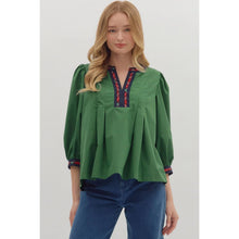 Load image into Gallery viewer, Solid Top with Tartan Trim