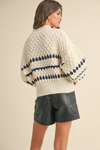 Navy and Cream Sweater