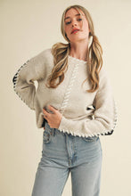 Load image into Gallery viewer, &amp;MERCI - WHIP STITCH TWO-TONE SWEATER MSW11155