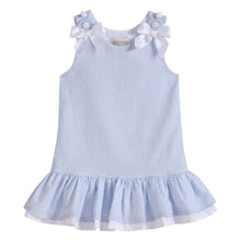 Load image into Gallery viewer, Light Blue Seersucker Ruffle Dress