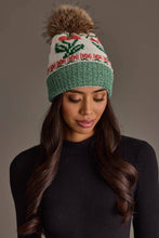 Load image into Gallery viewer, Panache Apparel Co. - Off White Cherry Pattern Pom Hat