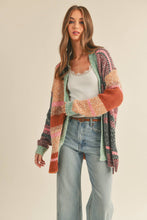 Load image into Gallery viewer, Oversized Color Block Cardigan