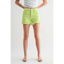 Load image into Gallery viewer, Mica Denim - HIGH RISE RAW HEM SHORTS BUTTON UP