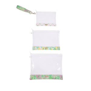 Lilly Pulitzer - Carryall Trio Pouch Set, Lime Feeling Good