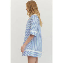Load image into Gallery viewer, Striped half sleeve mini dress
