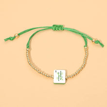 Load image into Gallery viewer, Sensibling Corp. - Decorative Mahjong Charm Beaded Adjustable Cinch Pull Tie Bracelet