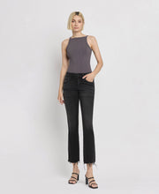 Load image into Gallery viewer, FLYING MONKEY - MID RISE RAW DISTRESSED HEM CROP FLARE JEANS F5300
