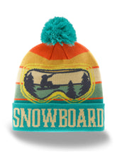 Load image into Gallery viewer, Northern Icons Creations INC - Snowboard Knit Beanie with Goggles Design Winter Hat for Skiing Snow Sports