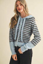 Load image into Gallery viewer, &amp;MERCI - STRIPED HOODIE SWEATER CARDIGAN MSW11063