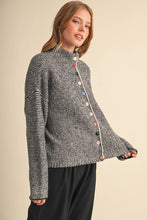 Load image into Gallery viewer, Striped Sweater Cardigan - Grey