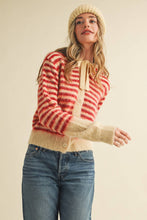 Load image into Gallery viewer, &amp;MERCI - STRIPED HOODIE SWEATER CARDIGAN MSW11063