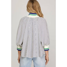 Load image into Gallery viewer, Navy Striped Top