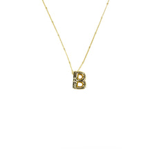 Load image into Gallery viewer, Savvy Bling - Initial Balloon Bubble Gold Necklace: W / GOLD SMOOTH