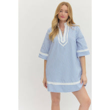 Load image into Gallery viewer, Striped half sleeve mini dress