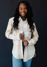 Load image into Gallery viewer, Tan &amp; Ivory Plaid Flannel