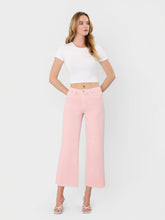 Load image into Gallery viewer, VERVET by FLYING MONKEY - HIGH RISE PALE LILAC COLOR CROP WIDE LEG JEANS T5894PLL