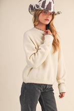 Load image into Gallery viewer, Contrast Scallop Knit Sweater