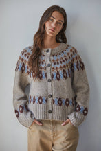 Load image into Gallery viewer, Knit Sweater Fair Isle Long Sleeve Cardigan