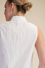Load image into Gallery viewer, Stand Collar Slit V-Neck Sleeveless Top