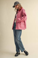 Load image into Gallery viewer, Utility Jacket with Corduroy Collar - Rosewood Pink