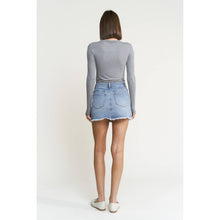 Load image into Gallery viewer, Mica Denim - DENIM MINI SKIRT WITH RAW HEM