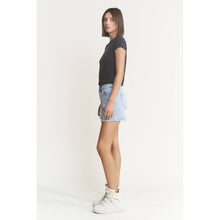 Load image into Gallery viewer, Mica Denim - SUPER HIGH SHORTS WITH FRAYED RAW HEM