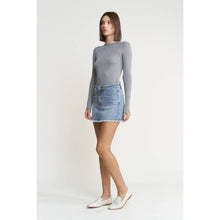 Load image into Gallery viewer, Mica Denim - DENIM MINI SKIRT WITH RAW HEM