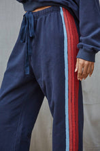Load image into Gallery viewer, Knit Cotton Multi Color Stripe Detail Joggers