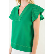 Load image into Gallery viewer, Stitched V-Neck Short Sleeve Top