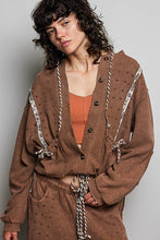Load image into Gallery viewer, Vintage Washing Solid Laser Cut Thermal Knit Hoodies Top