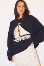 Load image into Gallery viewer, Bailey Rose - Sailboat Knit Fuzzy Sweater