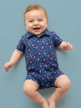 Load image into Gallery viewer, Baby Boys Red White &amp; Boom Fireworks Performance Polo Romper