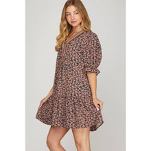 Load image into Gallery viewer, WOVEN PRINT MINI DRESS