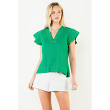 Load image into Gallery viewer, Stitched V-Neck Short Sleeve Top