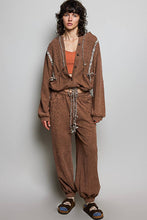 Load image into Gallery viewer, Vintage Washing Solid Laser Cut Thermal Knit Hoodies Top