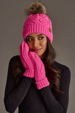 Load image into Gallery viewer, Panache Apparel Co. - Bright Pink Cable Knit Pom Hat