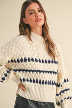 Load image into Gallery viewer, Navy and Cream Sweater