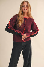 Load image into Gallery viewer, &amp;MERCI - WHIP STITCH TWO-TONE SWEATER MSW11155