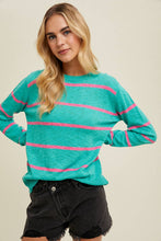 Load image into Gallery viewer, Striped Light Weight Sweater - Teal