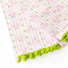 Load image into Gallery viewer, Pink Tennis Stripe Pom-Pom Kitchen Towel Set